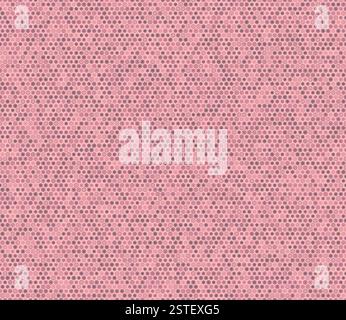 Hexagon vector pattern. Bold rounded hexagons mosaic cells with padding and inner solid cells. Pink color tones. Small hexagon shapes. Stock Vector
