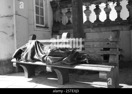 Homeless Jesus Sculpture- by artist Timothy P. Schmalz Stock Photo