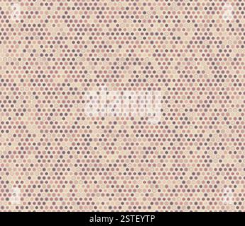 Tileable hexagon background. Rounded hexagons mosaic cells with padding and inner solid cells. Small hexagon geometric shapes. Stock Vector