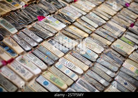 Remote Controls for Sale at a Vendor's Stand in Singapore Stock Photo