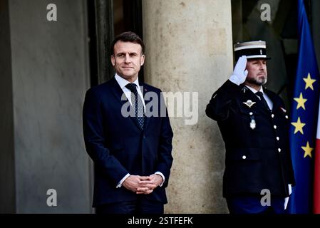 Paris, France. 17th Feb, 2025. French President Emmanuel Macron receiving European leaders at the Elysee Palace on February 17, 2025, for an informal meeting on the situation in Ukraine and security issues in Europe. - 17/02/2025 - France/Paris - Antonin Burat/Le Pictorium Credit: LE PICTORIUM/Ģ����ý Live News Stock Photo