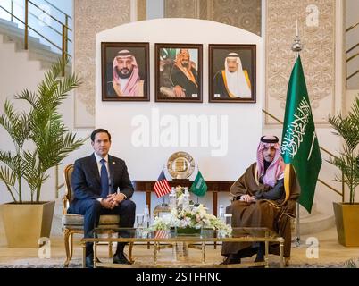 US Secretary of State Marco Rubio speaks with reporters following the ...