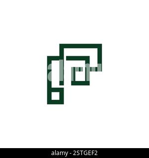 letters pp flat squares lines art infinity geometric logo vector Stock Vector