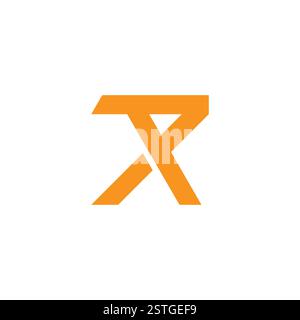 letters 7x linked abstract simple geometric logo vector Stock Vector