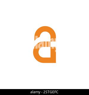 letter a pad lock simple geometric logo vector Stock Vector