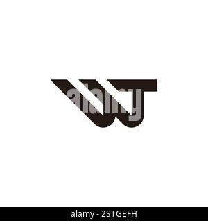 letters w v t abstract lines geometric logo vector Stock Vector