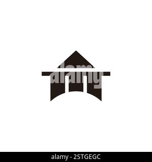 letter m simple stripes geometric triangle logo vector Stock Vector