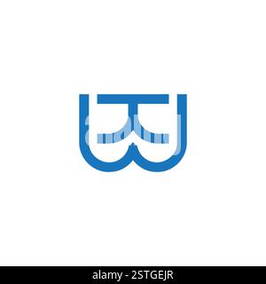 letters wt water simple geometric line abstract logo vector Stock Vector