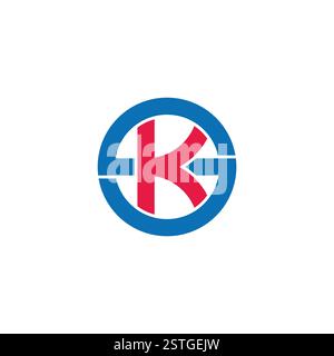 letters sk colorful circles simple geometric logo vector Stock Vector