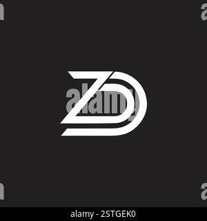 letters dz fast run motion logo vector Stock Vector