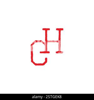 letter he vintage brush font simple logo vector Stock Vector