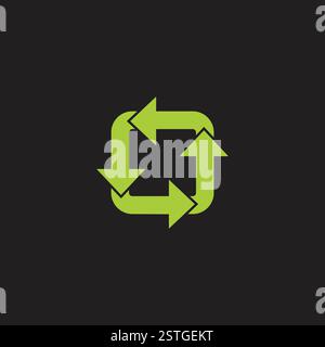 squares overlapping green recycles arrow vector Stock Vector