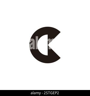 letter ck simple round abstract geometric logo vector Stock Vector
