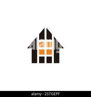 home stripes arrow colorful window geometric logo vector Stock Vector