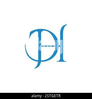 letters ph dh linked elegant thin logo vector Stock Vector