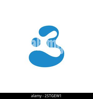 letters b water dot curves simple geometric logo vector Stock Vector