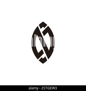 letter n simple geometric american football logo vector Stock Vector