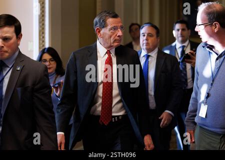 Senate Majority Whip John Barrasso (R-Wyo.) speaks with reporters at ...