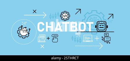 Chatbot conversation digital assistant chat bot talk agent conceptual interactive virtual robot assistant AI artificial intelligence concept with icon Stock Vector