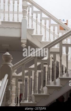 Stairway in old commercial building, Wellington, North Island, New Zealand Stock Photo