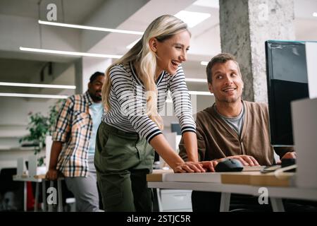 Software engineers working on project and programming in company. Startup business group concept Stock Photo