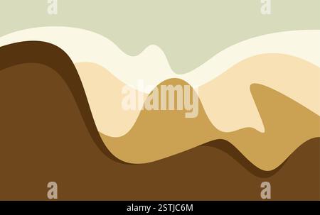 desert mountain abstract. Mountains in poster design. Landscape background in banner style Stock Vector