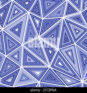 Geometric background. Multiple repeated inner triangles. Big triangles size. Monotone colored style. Seamless pattern. Awesome vector tiles. Stock Vector