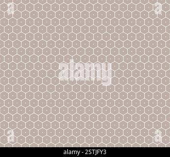 Honeycomb mosaic hexagons background. Grayish brown color on matching background. Bold rounded stacked hexagons mosaic pattern. Stock Vector