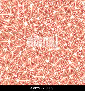 Vector science background. Compact shape size. Multiple repeated inner triangles. Single color tone style. Repeatable pattern. Vibrant vector tiles. Stock Vector