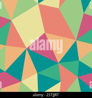 Tileable abstract background. Medium triangles size. Repeatable pattern. Trending vector tiles. Cool Earthy Tones Palette. Stock Vector