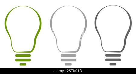 Creative concept of light bulbs in various shades for innovative design and brainstorming ideas Stock Vector