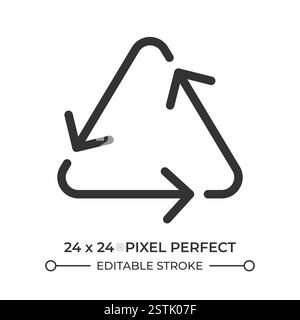 Triangular recycling sign line ui icon Stock Vector