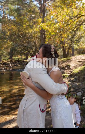 Celtic weddings based in Spain, made in a beautiful forest of trees Stock Photo