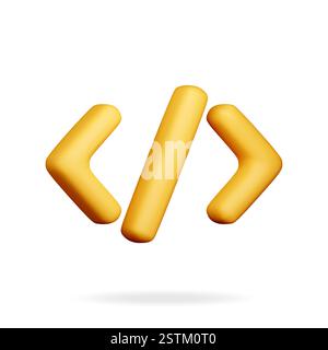 3d code icon isolated on white Stock Vector