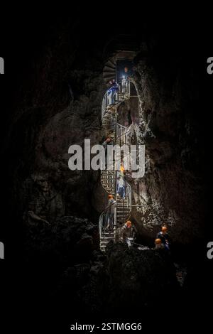35m underground in Iceland Stock Photo