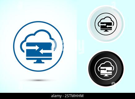Data exchange icon design illustration, Data transfer sign for apps and websites Stock Vector