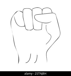 Protest Fist Symbol in Simplistic Style Stock Vector