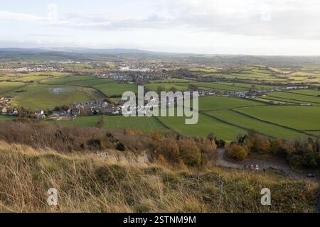 View of the town of Carnforth from Warton Crag Lancashire England Stock Photo
