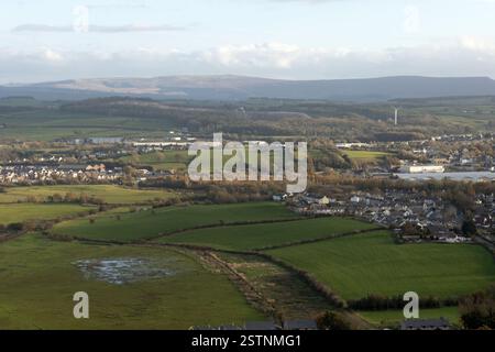 View of the town of Carnforth from Warton Crag Lancashire England Stock Photo