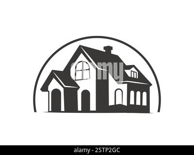 Real Estate Silhouette Logo, Real Estate Logo Icon, House Logo, Property Logo Vector, Real Estate Logo Design. Stock Vector