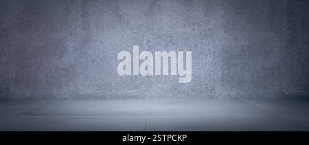 Minimalist concrete wall and floor interior design 3d background Stock Photo