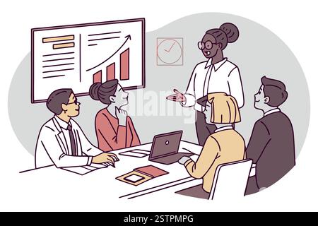 Business Arts illustration people working in office Stock Vector