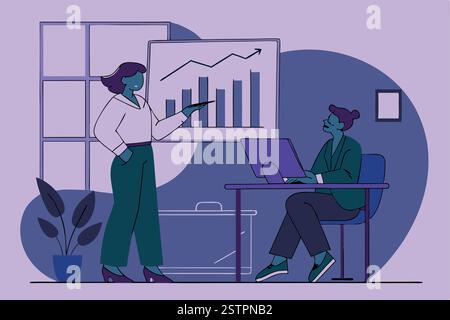 Business Arts illustration people working in office Stock Vector