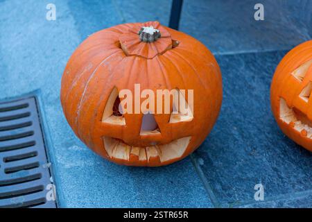 Carved Pumpkins Halloween Stock Photo