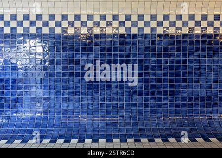 Checkered Blue Tiles Stock Photo