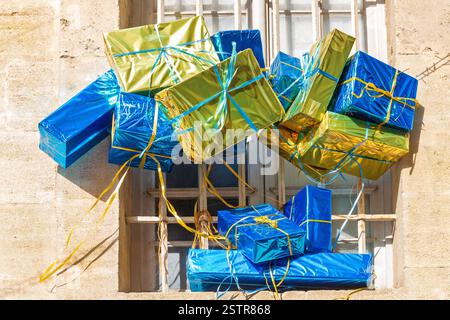 Wrapped Gifts Decor Stock Photo