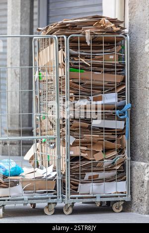 Wire Carts Carboard Stock Photo