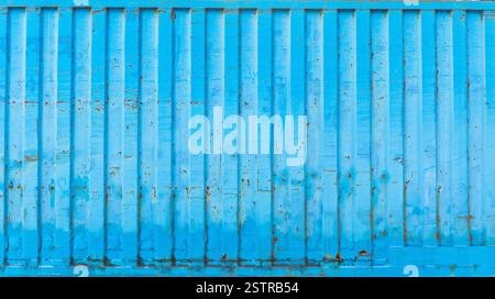 Corrugated Blue Metal Stock Photo