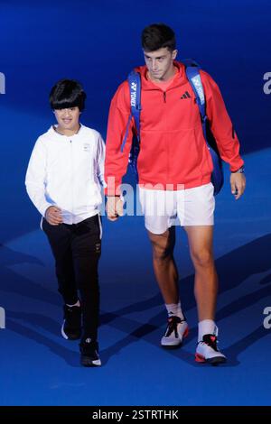 Luca Nardi of Italy during the 2025 Qatar ExxonMobil Open, ATP 500