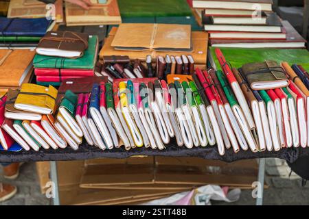 Leather Cover Notebooks Stock Photo